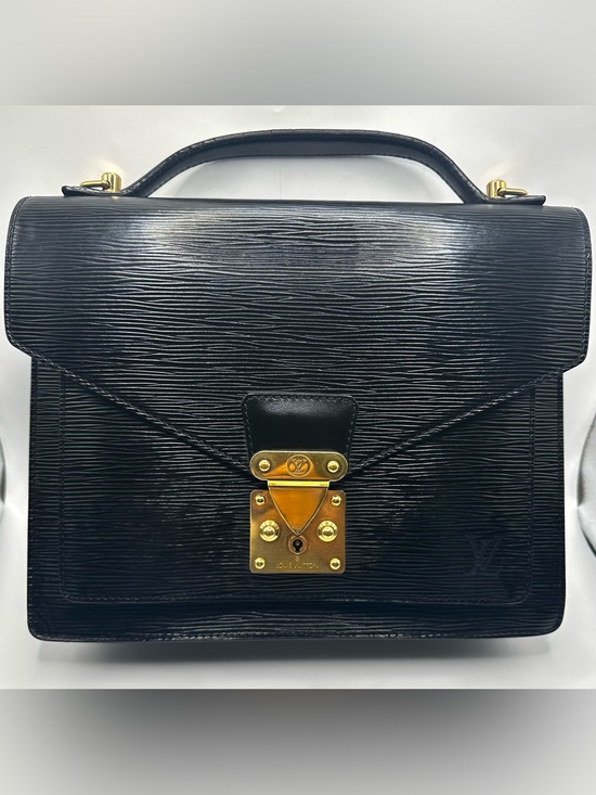 Louis Vuitton Handbags - Louis Vuitton Black Epi Leather Top-Handle Satchel with Gold Hardware